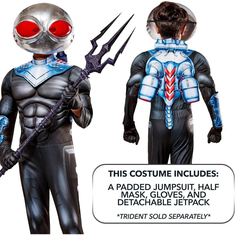 Rubies Boys Dc Aquaman and the‎ Lost Kingdom Deluxe Black Manta Costume Medium - Picture 9 of 16